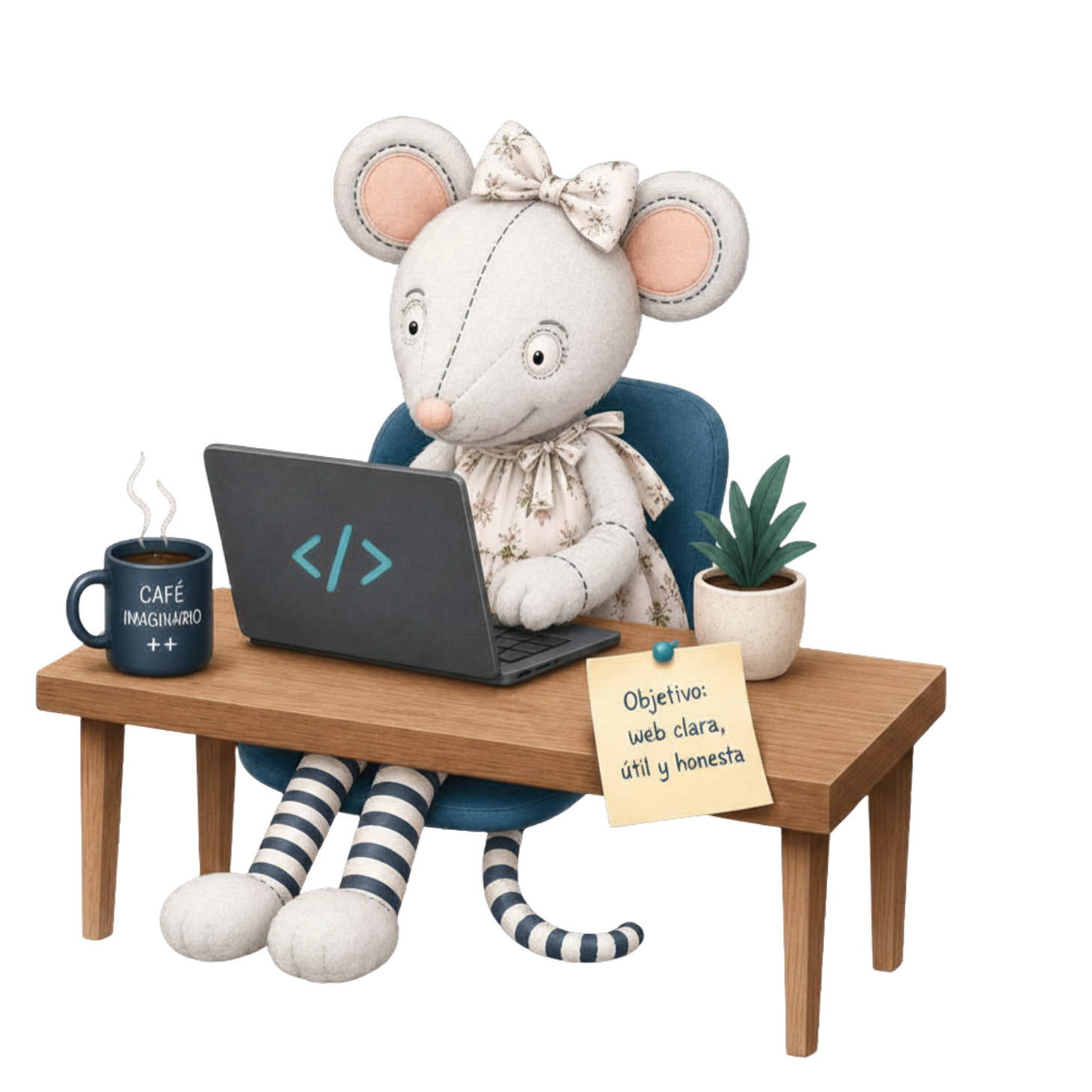 Pepita programando la nueva web de Simply English